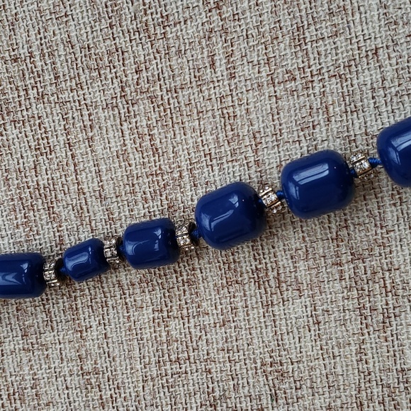 J.Crew Blue bead And crystal necklace NWT - Picture 5 of 9